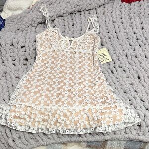 Lulu's White Floral Lace Chemise